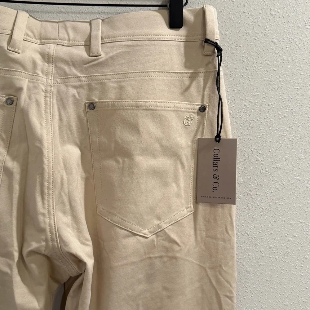Collars and & Co NWT 32/30 Stone CEO Tech Pull On Pants Stretch Golf Athleisure